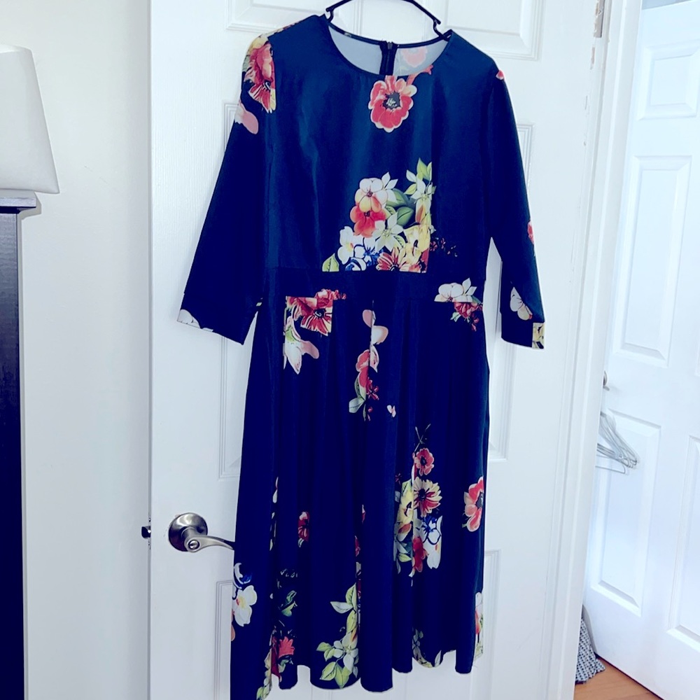 Dress Dark Blue Flower 🌺